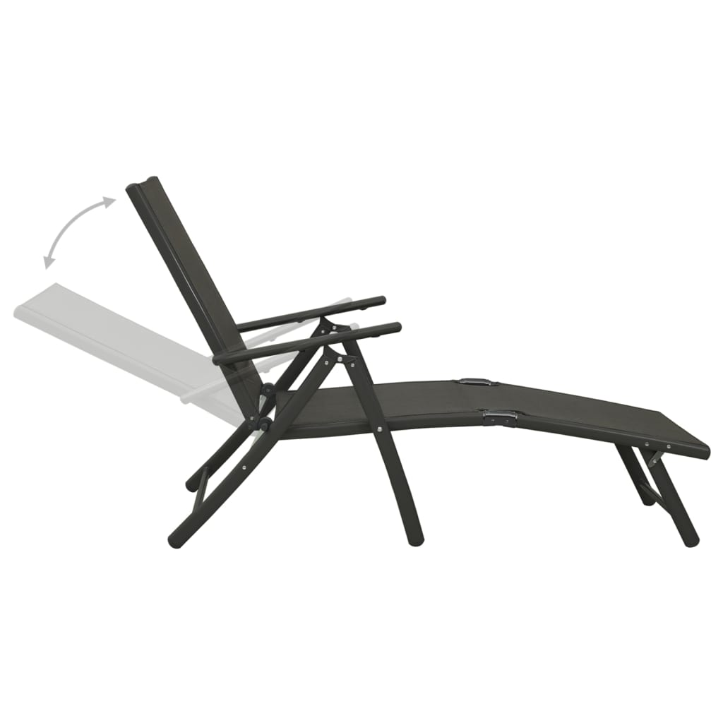 vidaXL Garden Lounge Set | Black and Anthracite | Aluminium, Textilene | Medium