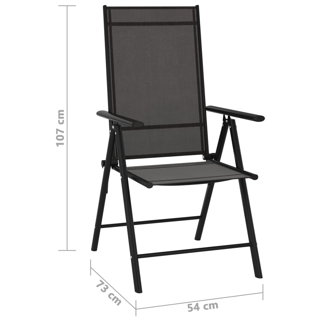 vidaXL Garden Lounge Set | Black and Anthracite | Aluminium, Textilene | Medium