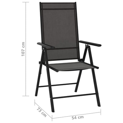 vidaXL Garden Lounge Set | Black and Anthracite | Aluminium, Textilene | Medium