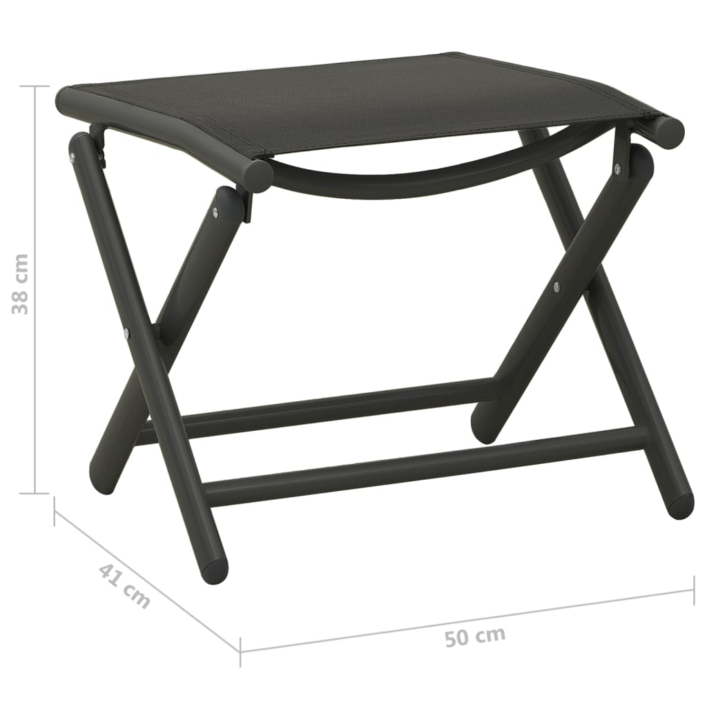 vidaXL Garden Lounge Set | Black and Anthracite | Aluminium, Textilene | Medium