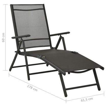 vidaXL Garden Lounge Set | Black and Anthracite | Aluminium, Textilene | Medium