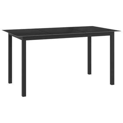 vidaXL Dining Set | Black | Aluminium | 10 Piece Set | Adjustable Footrests