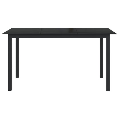 vidaXL Dining Set | Black | Aluminium | 10 Piece Set | Adjustable Footrests