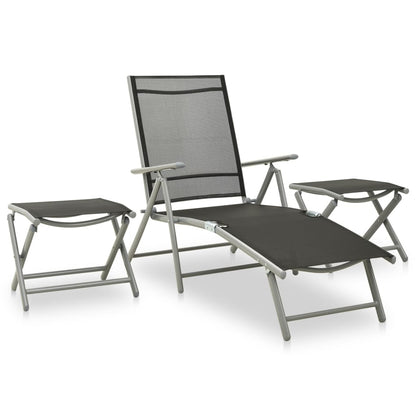 vidaXL 10 Piece Garden Dining Set Black and Silver