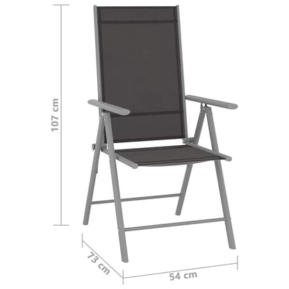 vidaXL 10 Piece Garden Dining Set Black and Silver