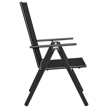 vidaXL Dining Set | Black | Powder-coated aluminium, Textilene, WPC | Standard