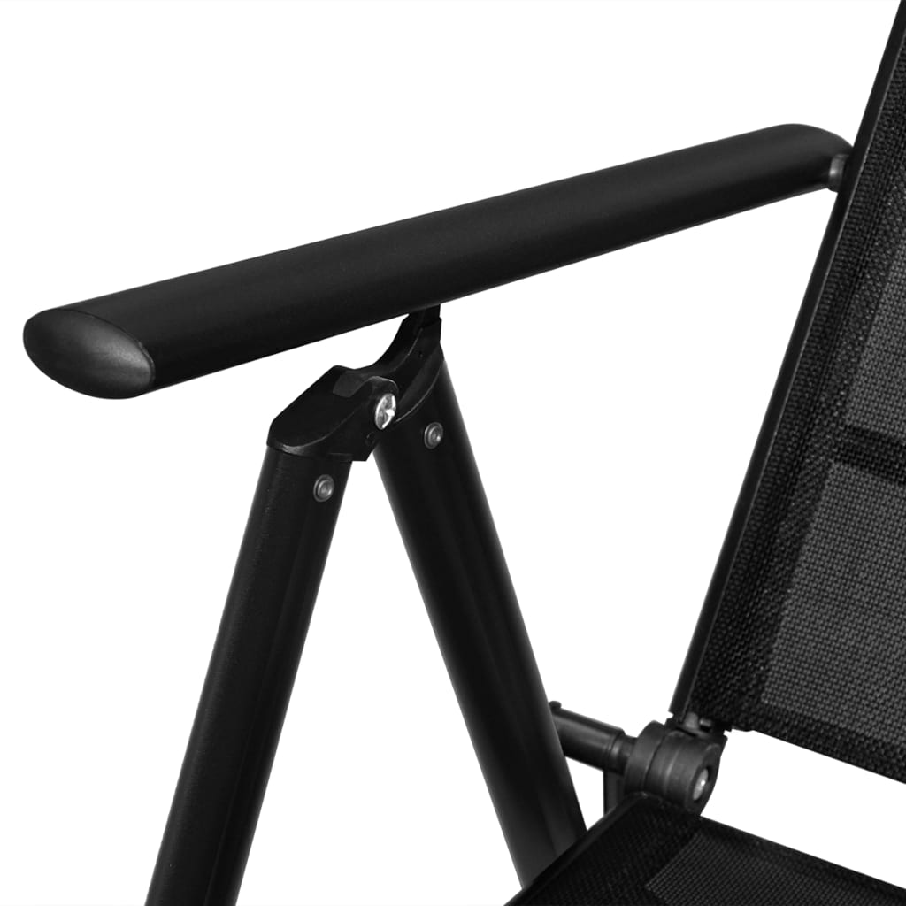 vidaXL Dining Set | Black | Powder-coated aluminium, Textilene, WPC | Standard