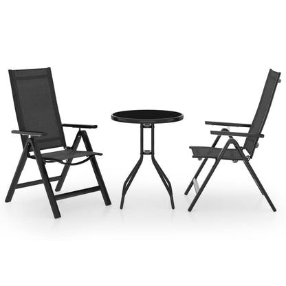vidaXL Bistro Set | Black and Anthracite | Aluminium | Small