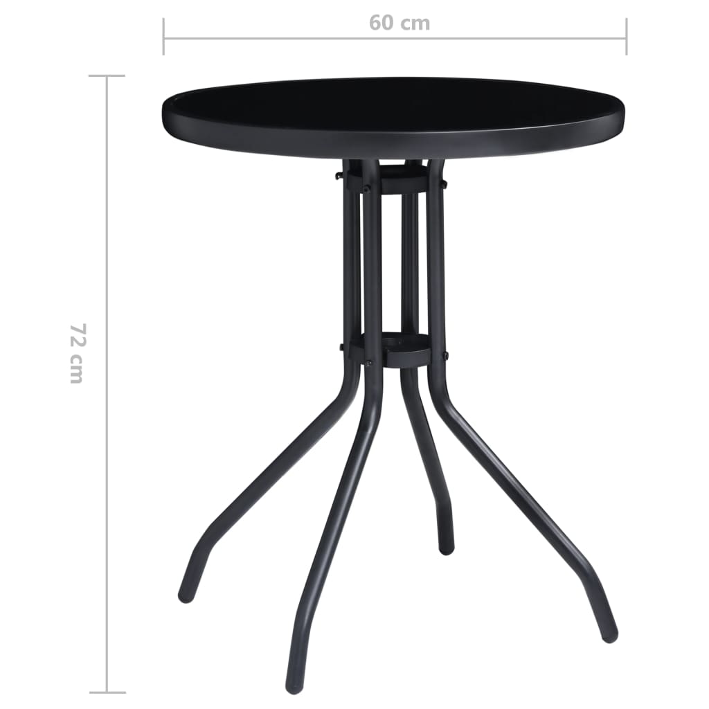 vidaXL Bistro Set | Black and Anthracite | Aluminium | Small