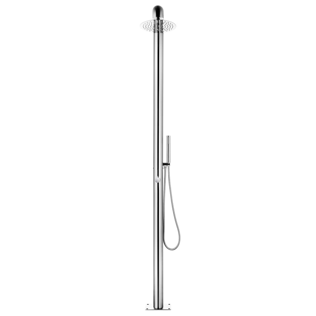 vidaXL Garden Shower with Brown Base 230 cm Stainless Steel