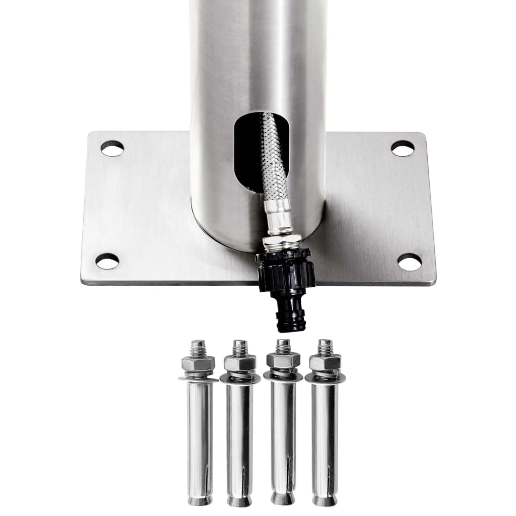 vidaXL Garden Shower with Brown Base 230 cm Stainless Steel