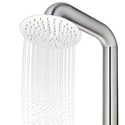 vidaXL Garden Shower with Brown Base 230 cm Stainless Steel