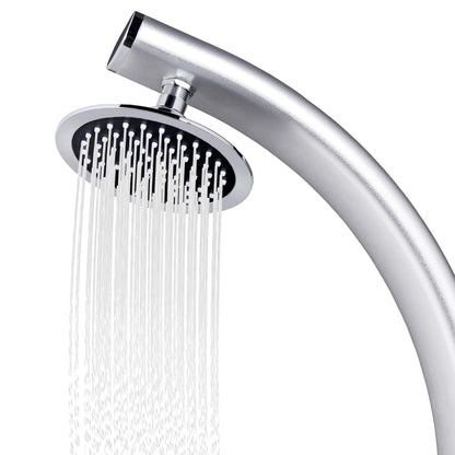 vidaXL Garden Shower with Brown Base 220 cm Aluminium