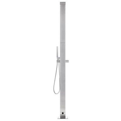 vidaXL Garden Shower with Grey Base 225 cm Stainless Steel