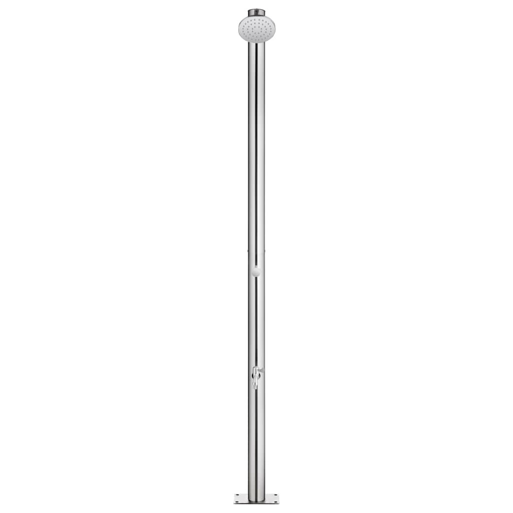 vidaXL Garden Shower with Grey Base 220 cm Stainless Steel