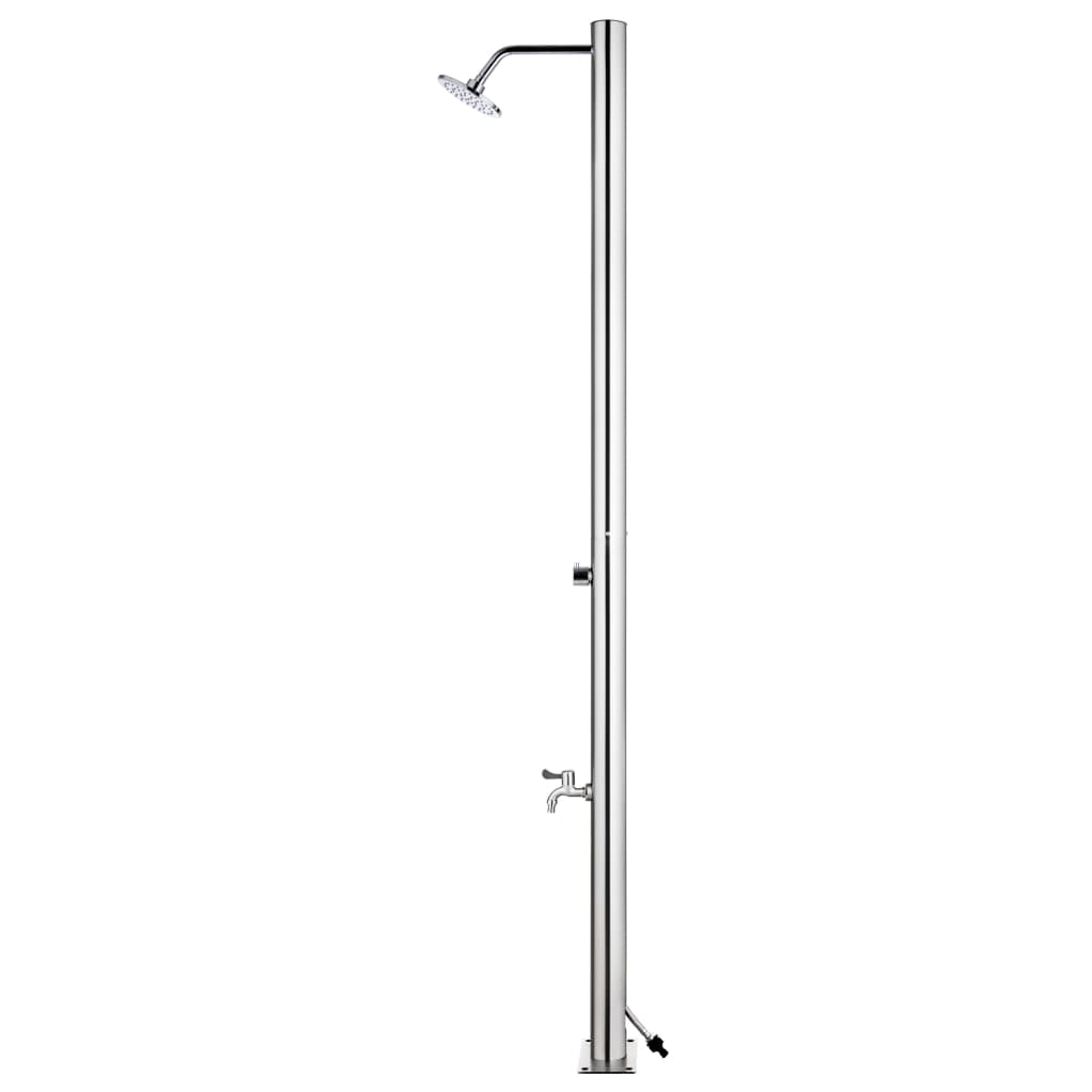 vidaXL Garden Shower with Grey Base 220 cm Stainless Steel