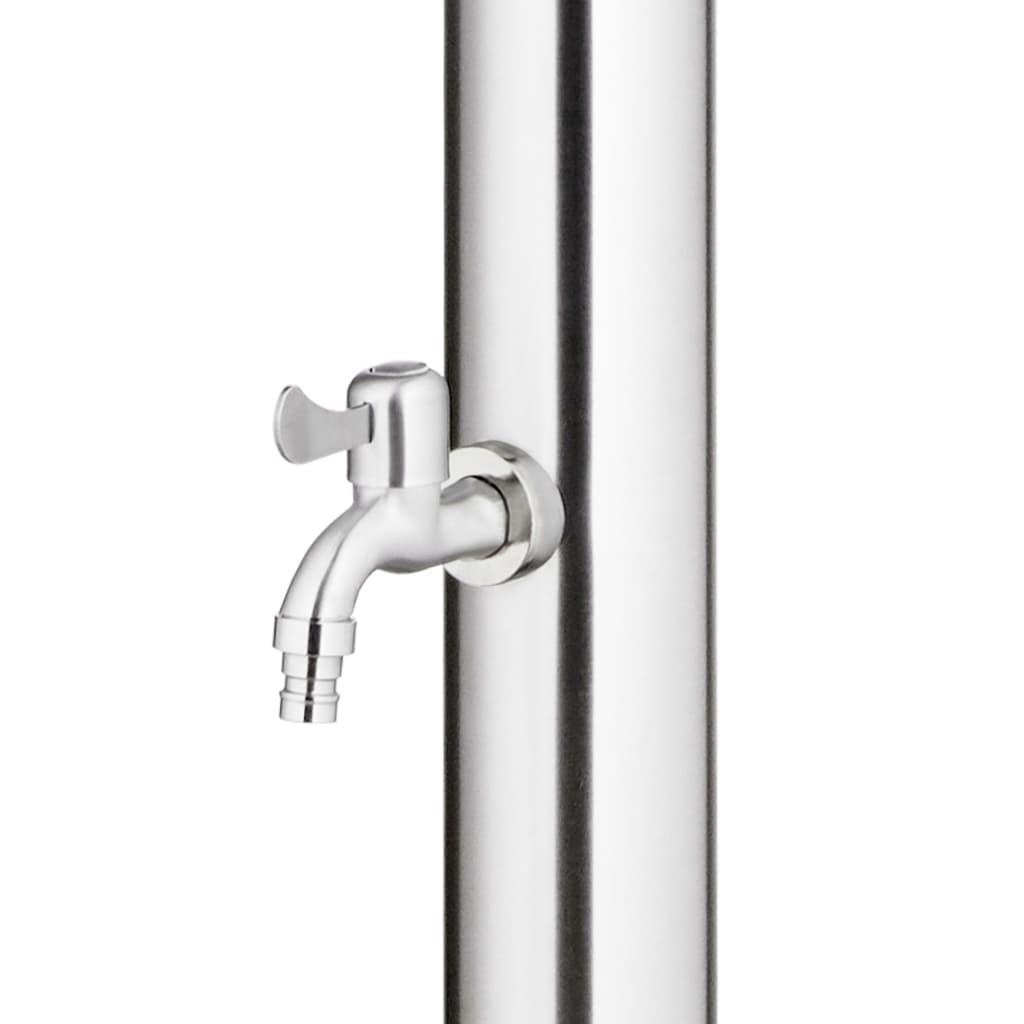vidaXL Garden Shower with Grey Base 220 cm Stainless Steel
