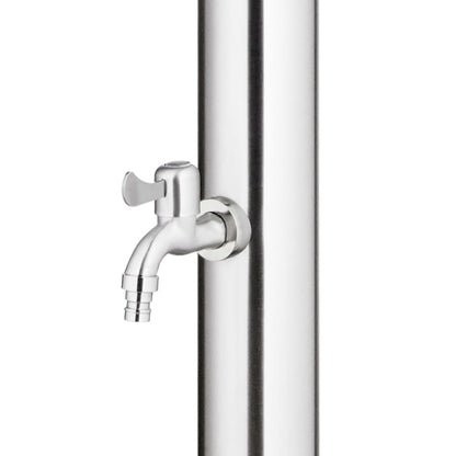 vidaXL Garden Shower with Grey Base 220 cm Stainless Steel