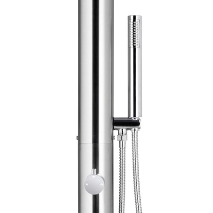vidaXL Garden Shower with Grey Base 230 cm Stainless Steel