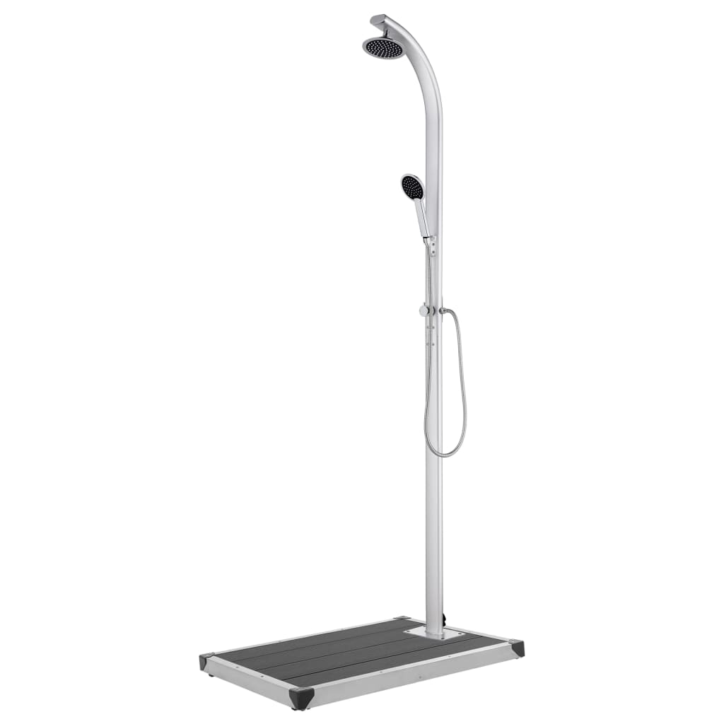 vidaXL Garden Shower with Grey Base 220 cm Aluminium