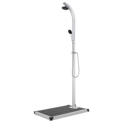 vidaXL Garden Shower with Grey Base 220 cm Aluminium