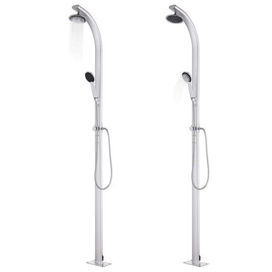 vidaXL Garden Shower with Grey Base 220 cm Aluminium