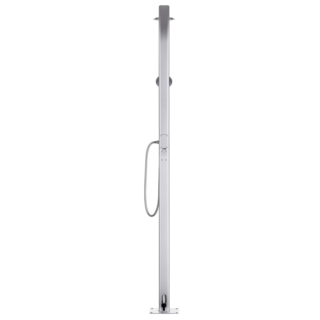 vidaXL Garden Shower with Grey Base 220 cm Aluminium
