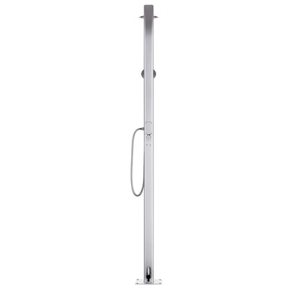 vidaXL Garden Shower with Grey Base 220 cm Aluminium
