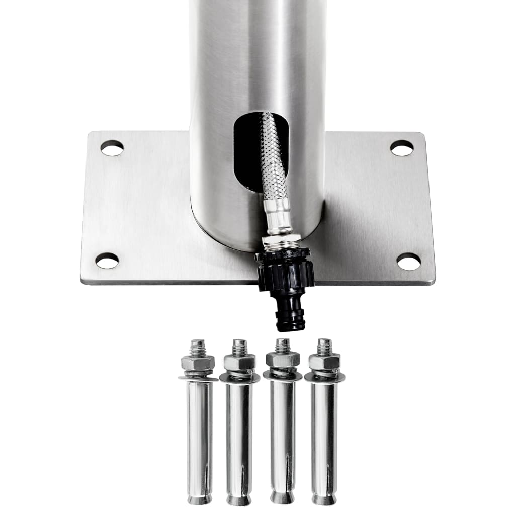 vidaXL Garden Shower with Brown Base 230 cm Stainless Steel