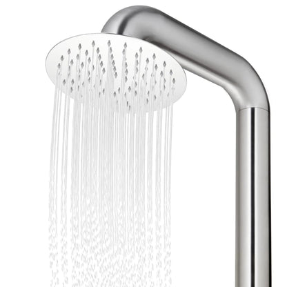vidaXL Garden Shower with Brown Base 230 cm Stainless Steel