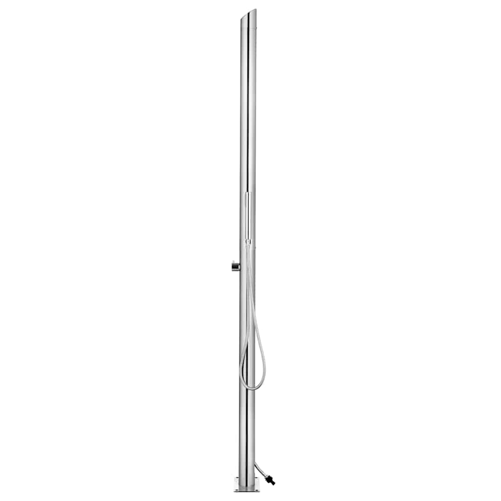 vidaXL Garden Shower with Brown Base 225 cm Stainless Steel