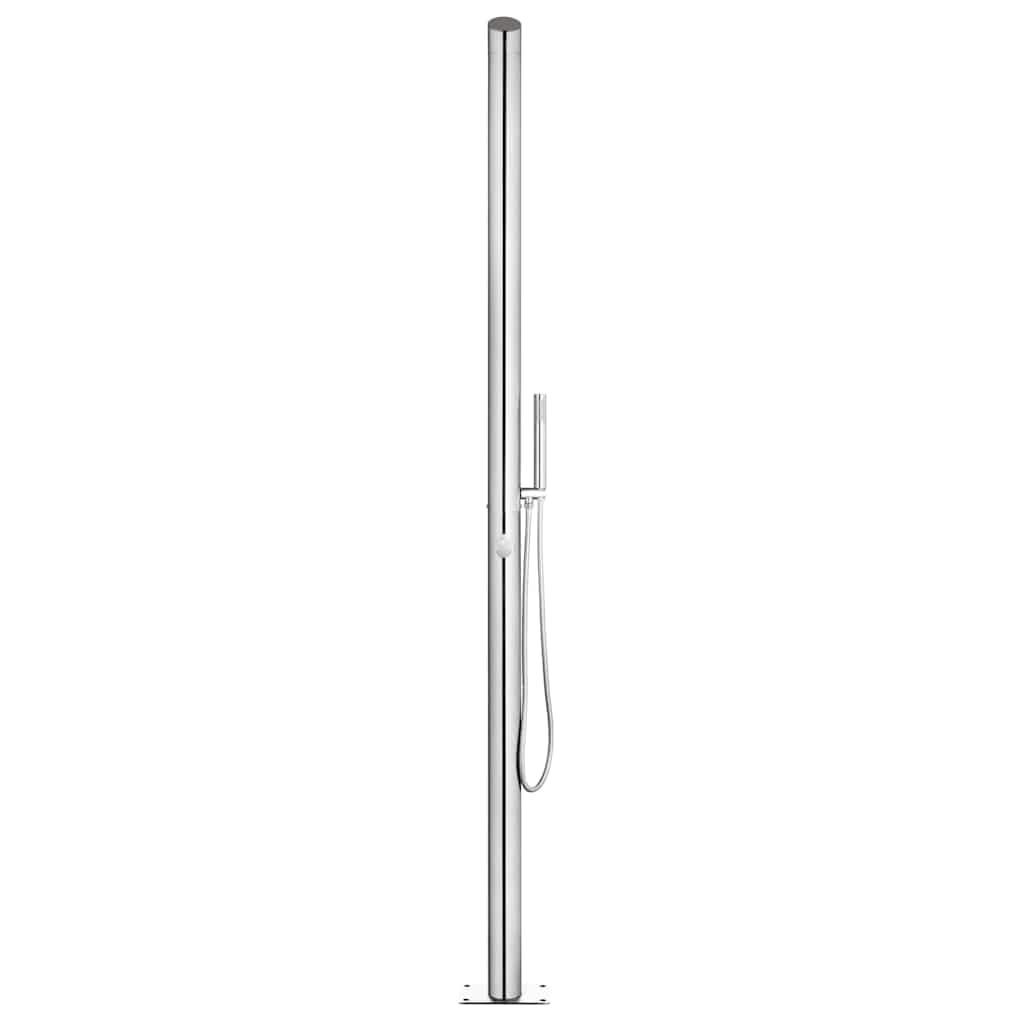 vidaXL Garden Shower with Brown Base 225 cm Stainless Steel