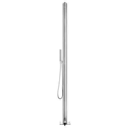 vidaXL Garden Shower with Brown Base 225 cm Stainless Steel