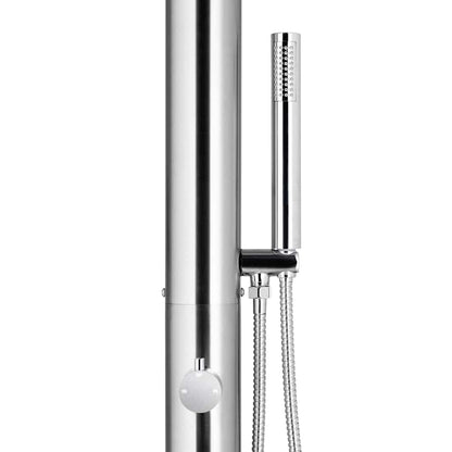 vidaXL Garden Shower with Brown Base 225 cm Stainless Steel
