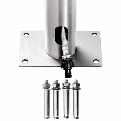 vidaXL Garden Shower with Brown Base 225 cm Stainless Steel