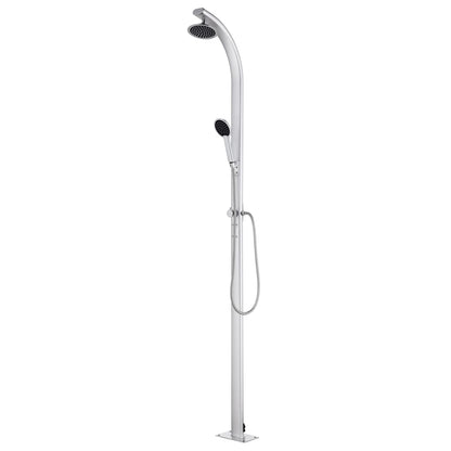 vidaXL Garden Shower | Brown, Silver | Aluminium, stainless steel, WPC