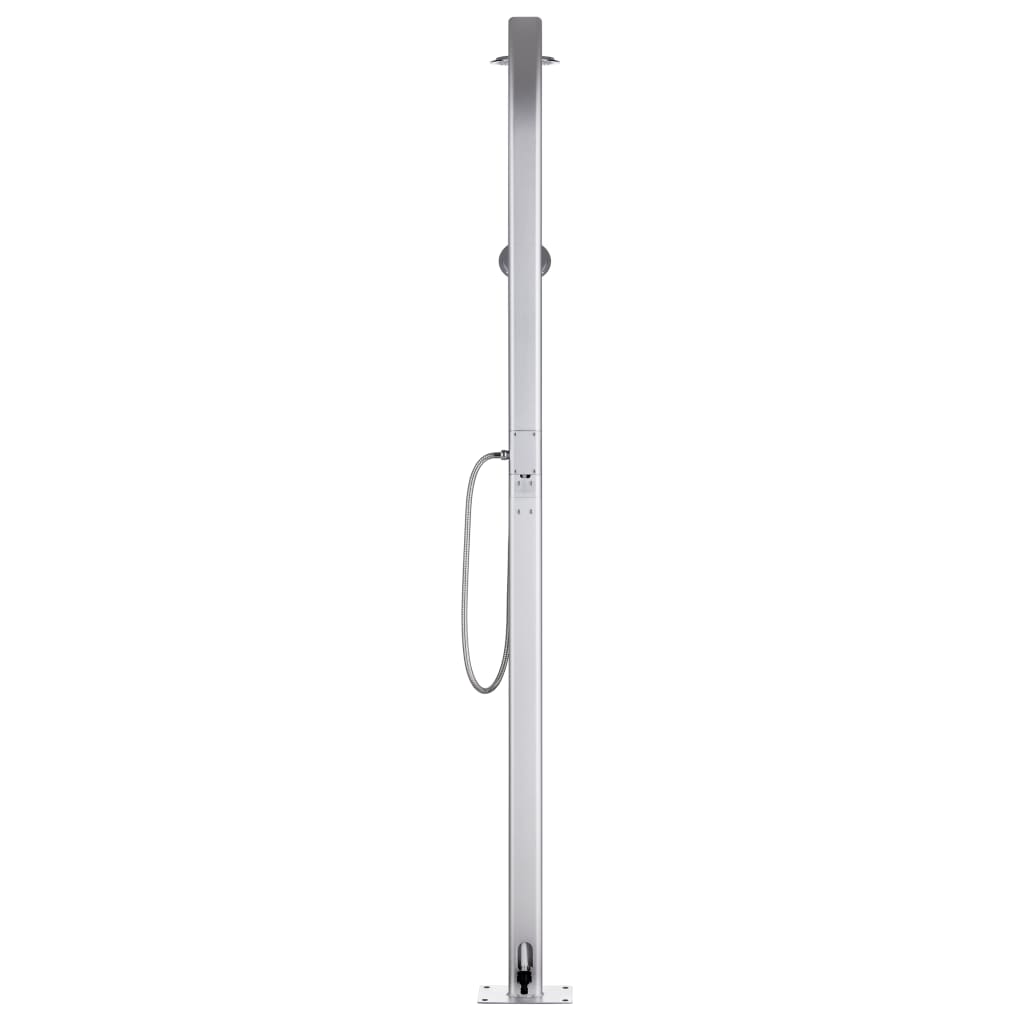 vidaXL Garden Shower with Brown Base 220 cm Aluminium
