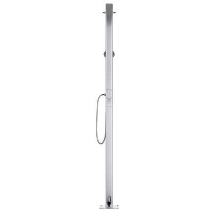 vidaXL Garden Shower with Brown Base 220 cm Aluminium