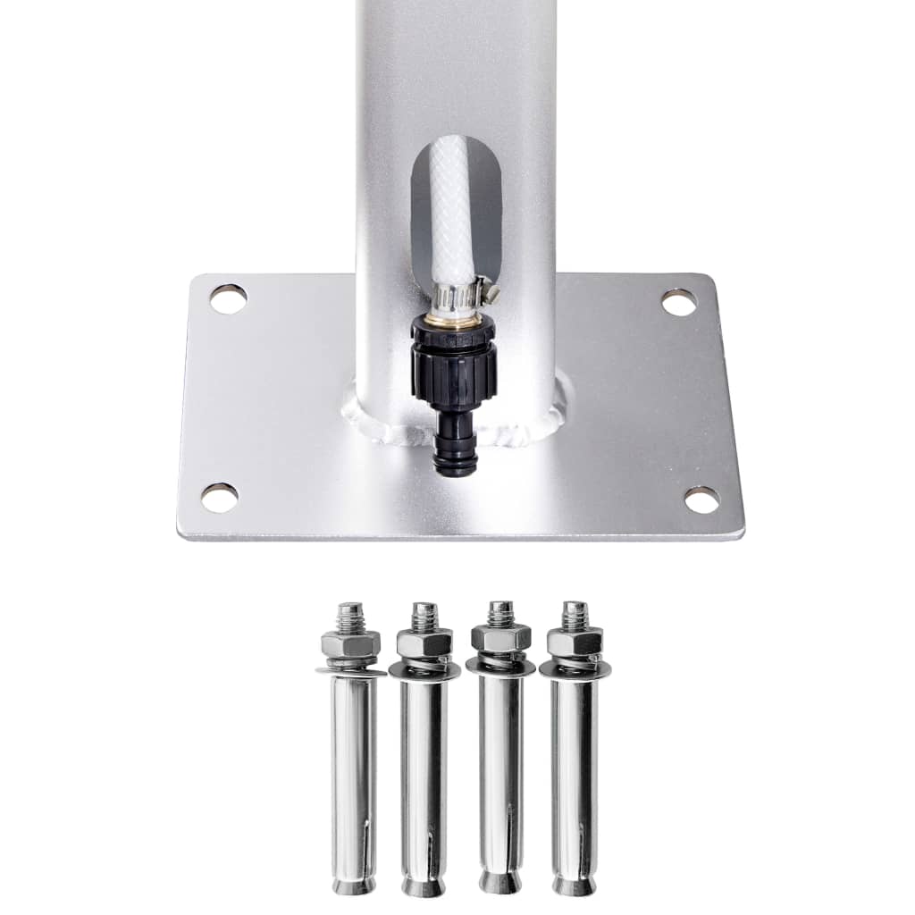 vidaXL Garden Shower | Brown, Silver | Aluminium, stainless steel, WPC