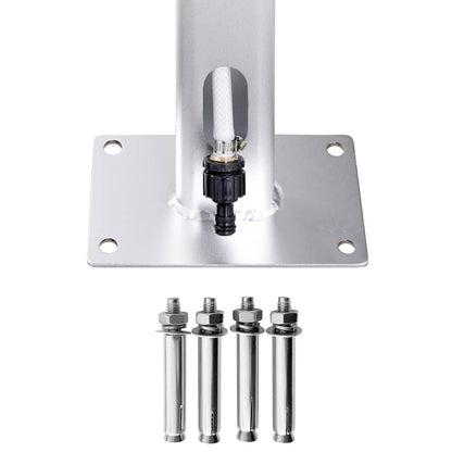 vidaXL Garden Shower | Brown, Silver | Aluminium, stainless steel, WPC