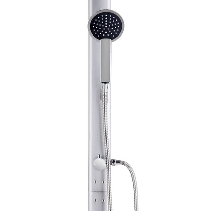 vidaXL Garden Shower | Brown, Silver | Aluminium, stainless steel, WPC