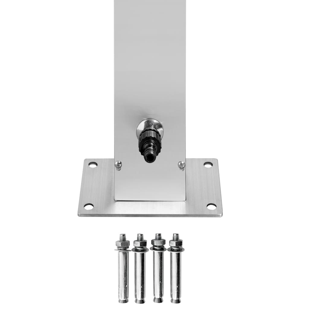 vidaXL Garden Shower with Grey Base 225 cm Stainless Steel