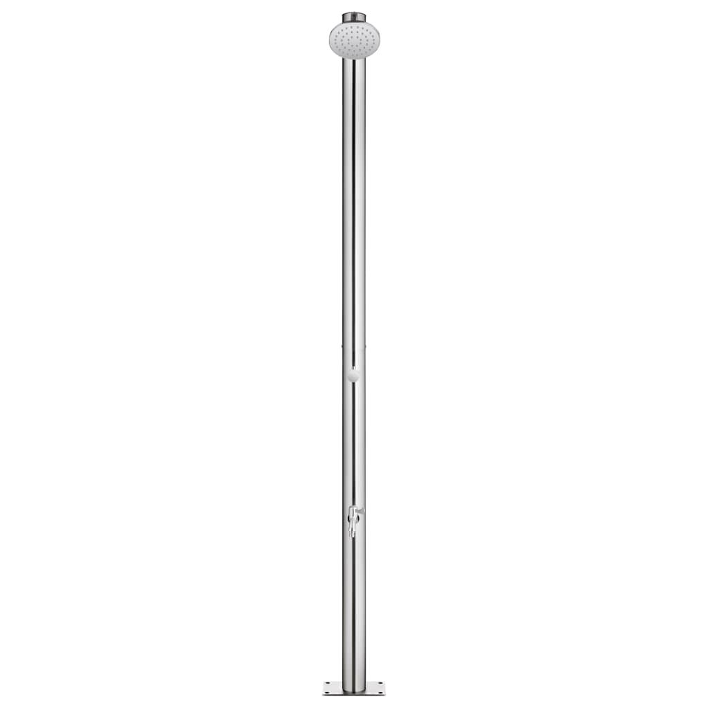 vidaXL Garden Shower with Grey Base 220 cm Stainless Steel