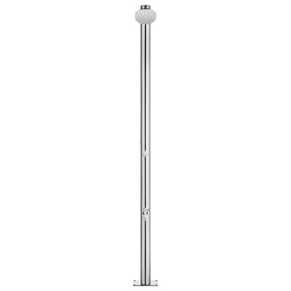 vidaXL Garden Shower with Grey Base 220 cm Stainless Steel