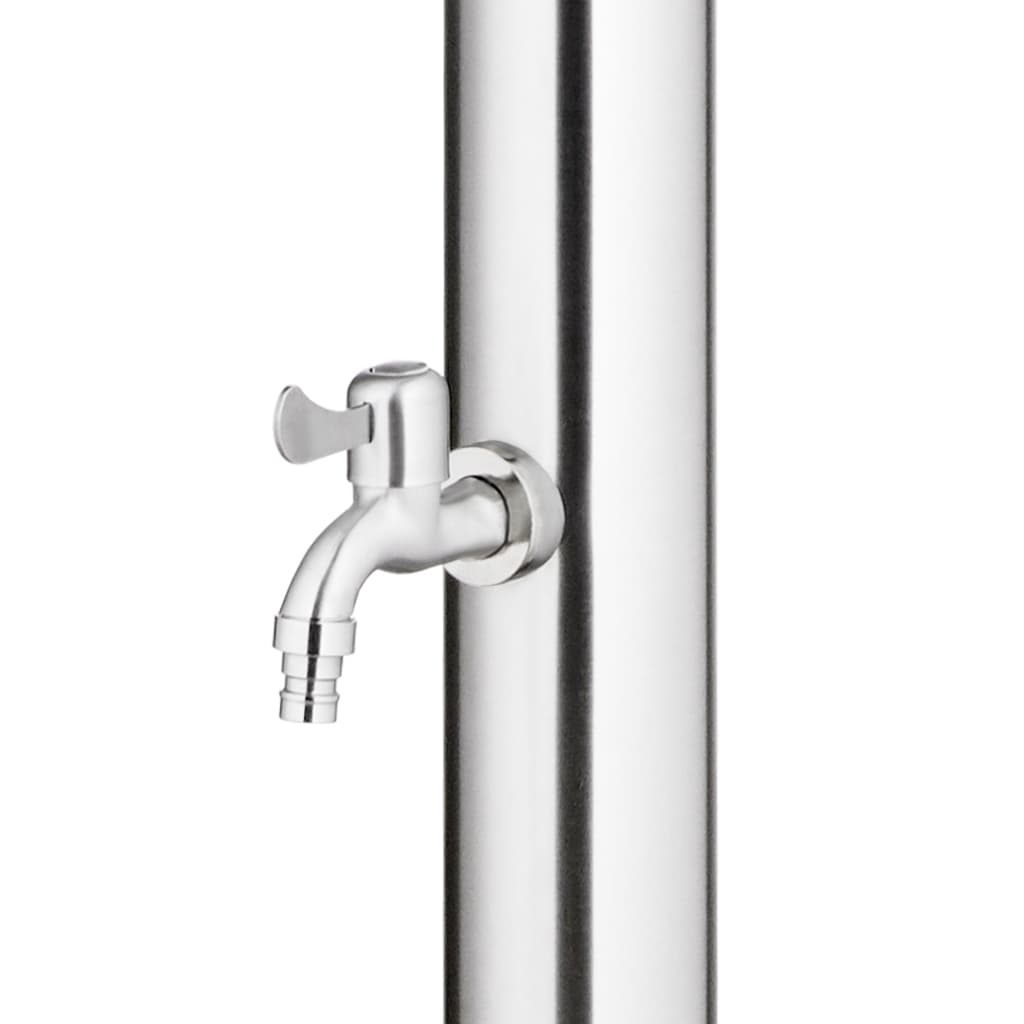 vidaXL Garden Shower with Grey Base 220 cm Stainless Steel