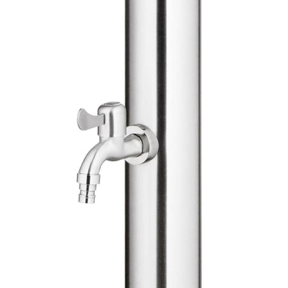 vidaXL Garden Shower with Grey Base 220 cm Stainless Steel