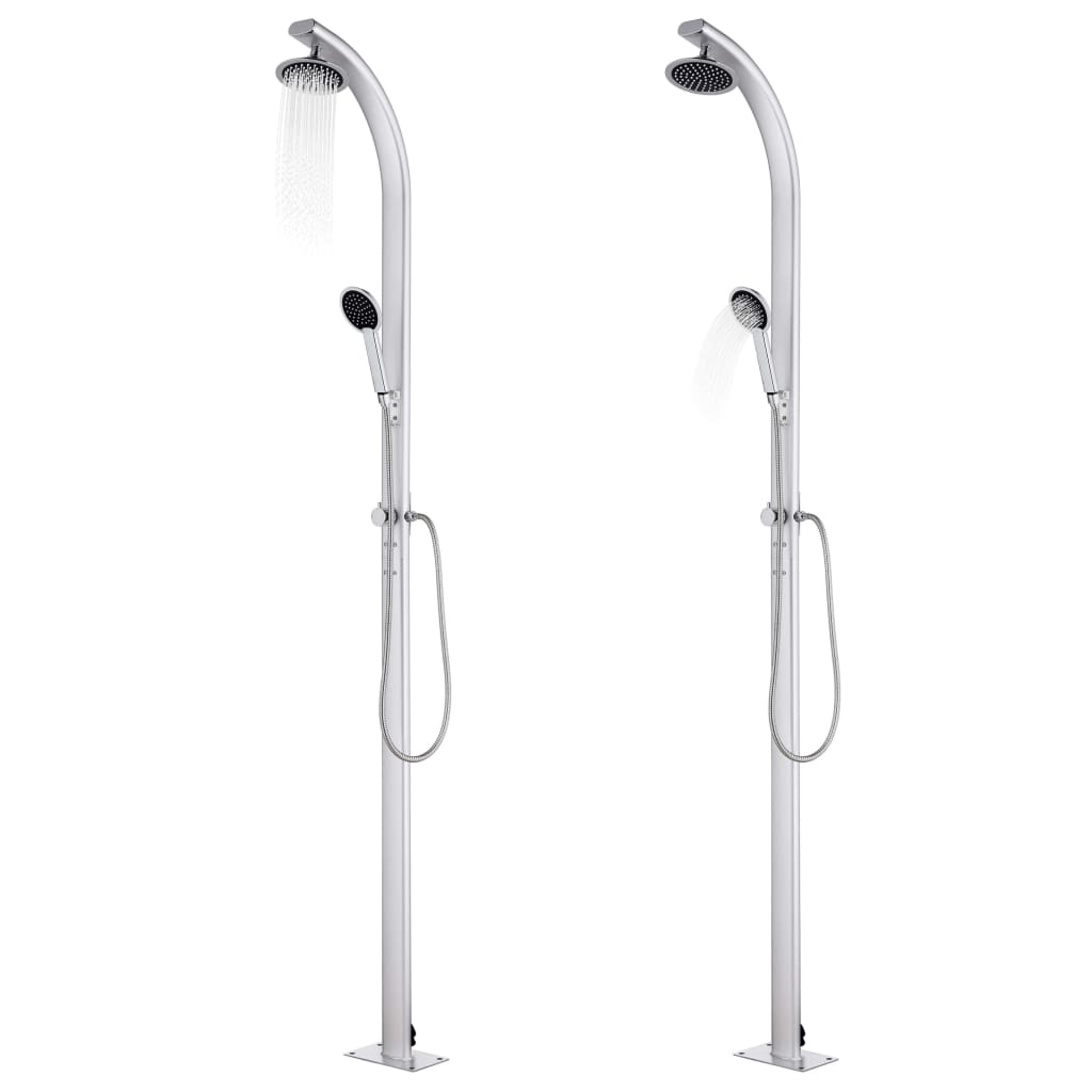vidaXL Garden Shower with Grey Base 220 cm Aluminium