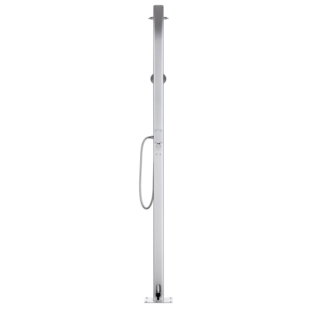 vidaXL Garden Shower with Grey Base 220 cm Aluminium