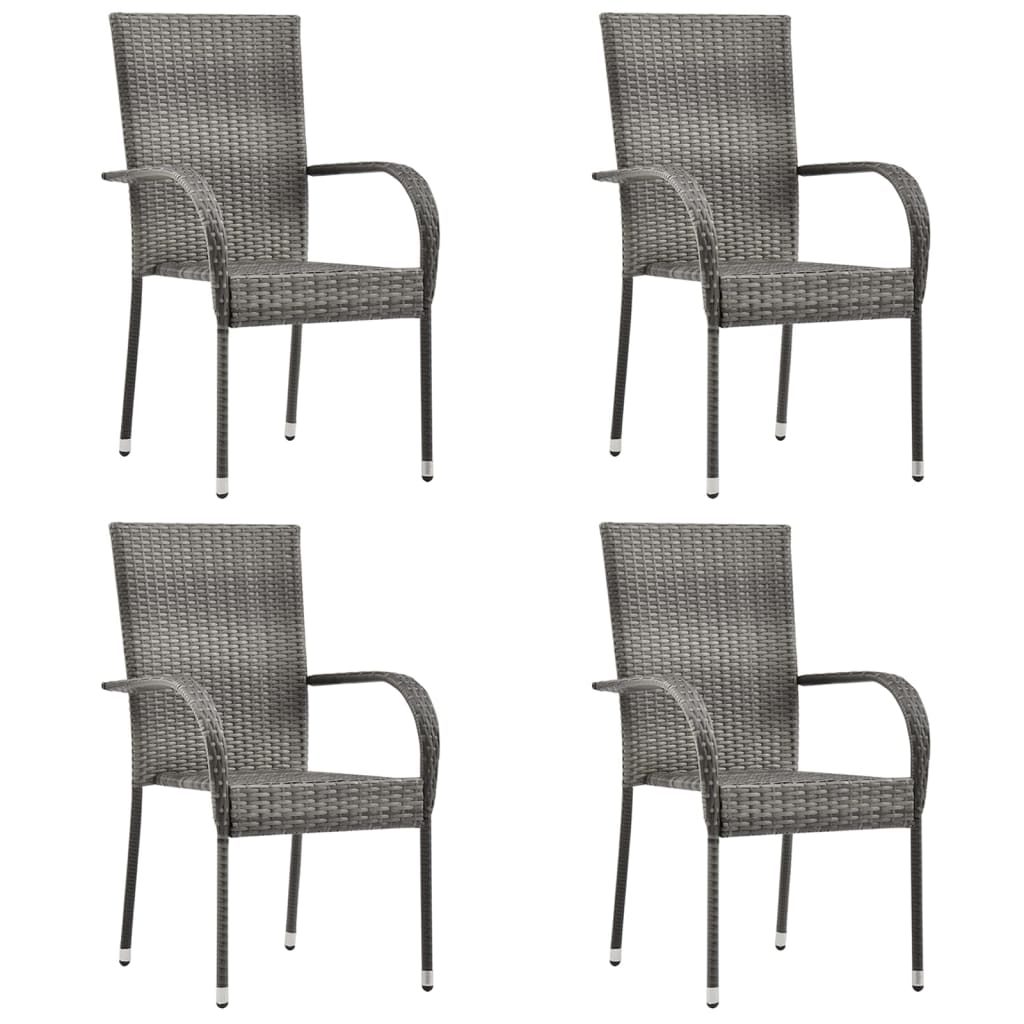 vidaXL Dining Set | Grey | Solid Acacia wood | n/a | Stackable | Dining Set