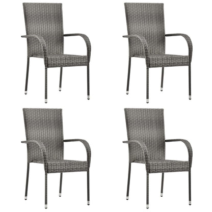 vidaXL Dining Set | Grey | Solid Acacia wood | n/a | Stackable | Dining Set